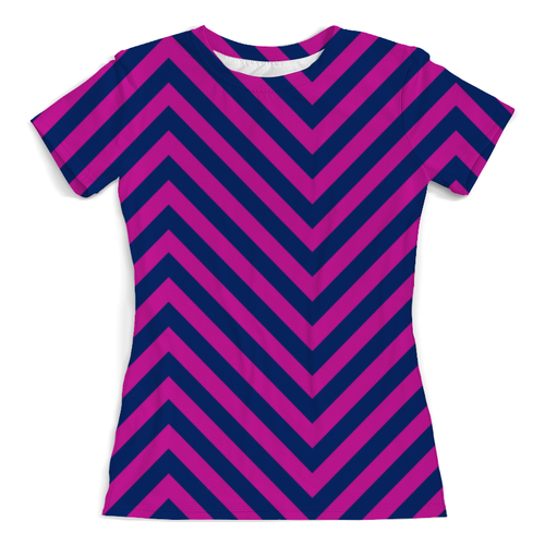 Заказать женскую футболку в Москве. Футболка с полной запечаткой (женская) Фиолетовые полосы от THE_NISE  - готовые дизайны и нанесение принтов.
