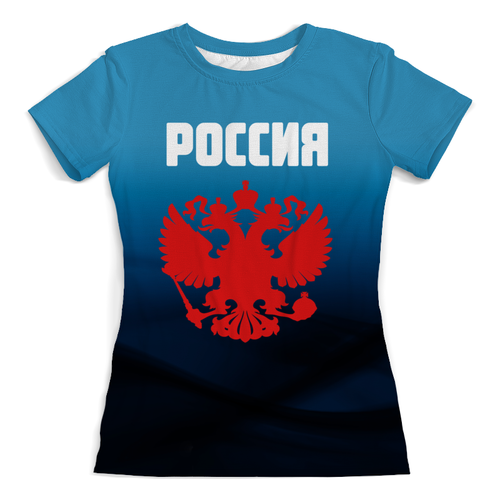 Заказать женскую футболку в Москве. Футболка с полной запечаткой (женская) Россия от THE_NISE  - готовые дизайны и нанесение принтов.