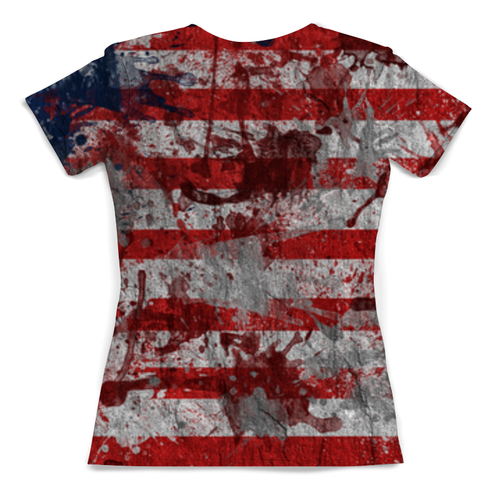 Заказать женскую футболку в Москве. Футболка с полной запечаткой (женская) USA флаг от Selebrity - готовые дизайны и нанесение принтов.