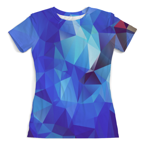 Заказать женскую футболку в Москве. Футболка с полной запечаткой (женская) Blue Abstract от THE_NISE  - готовые дизайны и нанесение принтов.