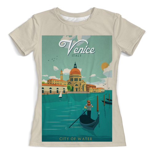 Заказать женскую футболку в Москве. Футболка с полной запечаткой (женская) Венеция от acidhouses - готовые дизайны и нанесение принтов.