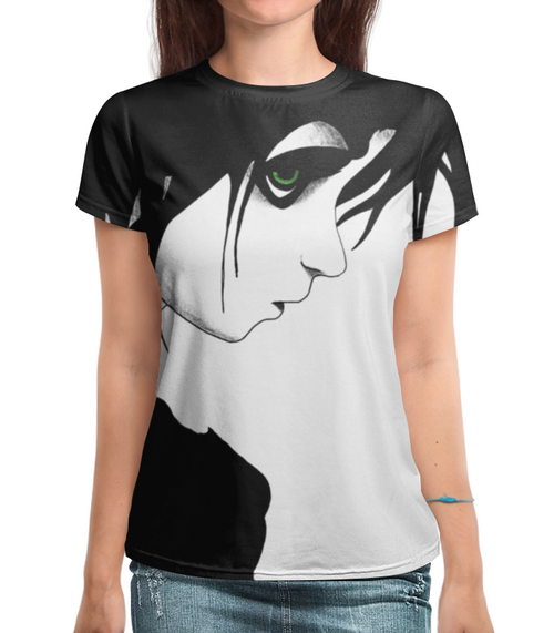 Заказать женскую футболку в Москве. Футболка с полной запечаткой (женская) Молодой Гот от Дана Столыпина - готовые дизайны и нанесение принтов.