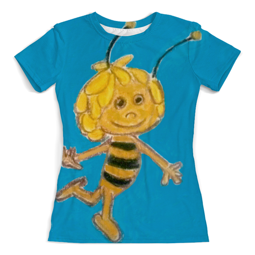 Заказать женскую футболку в Москве. Футболка с полной запечаткой (женская) Пчелка от mrs-snit@yandex.ru - готовые дизайны и нанесение принтов.