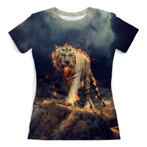 Заказать женскую футболку в Москве. Футболка с полной запечаткой (женская)  Tiger от DeFive  - готовые дизайны и нанесение принтов.