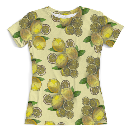 Заказать женскую футболку в Москве. Футболка с полной запечаткой (женская) Лимоны с лимонами от t_interior@mail.ru - готовые дизайны и нанесение принтов.