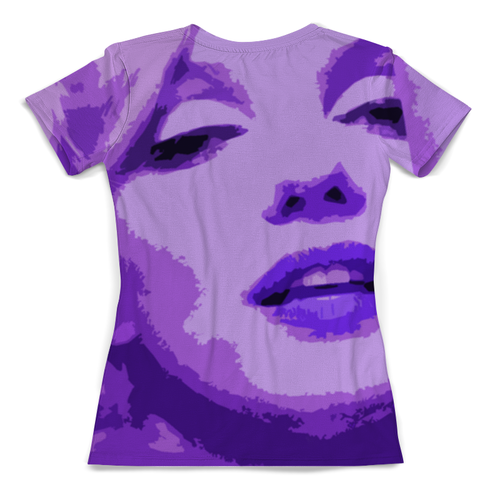 Заказать женскую футболку в Москве. Футболка с полной запечаткой (женская) Marilyn Monroe Purple от avagardner - готовые дизайны и нанесение принтов.