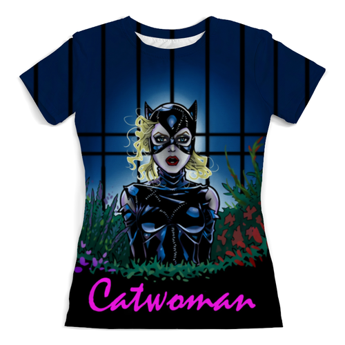 Заказать женскую футболку в Москве. Футболка с полной запечаткой (женская) Catwoman от balden - готовые дизайны и нанесение принтов.