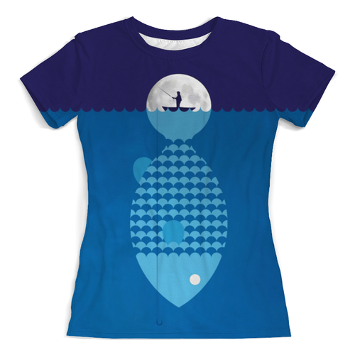 Заказать женскую футболку в Москве. Футболка с полной запечаткой (женская) Big Fish от T-shirt print  - готовые дизайны и нанесение принтов.