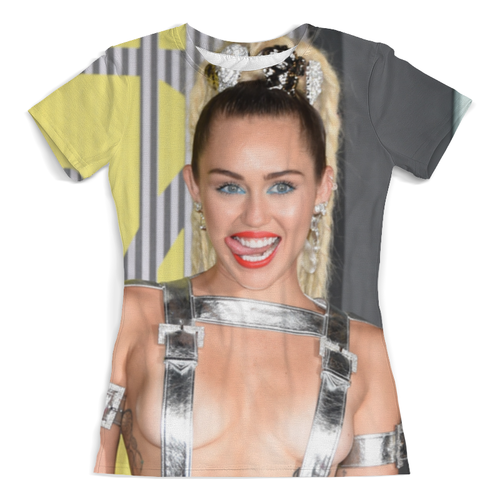 Заказать женскую футболку в Москве. Футболка с полной запечаткой (женская) Miley Cyrus от Vladec11 - готовые дизайны и нанесение принтов.