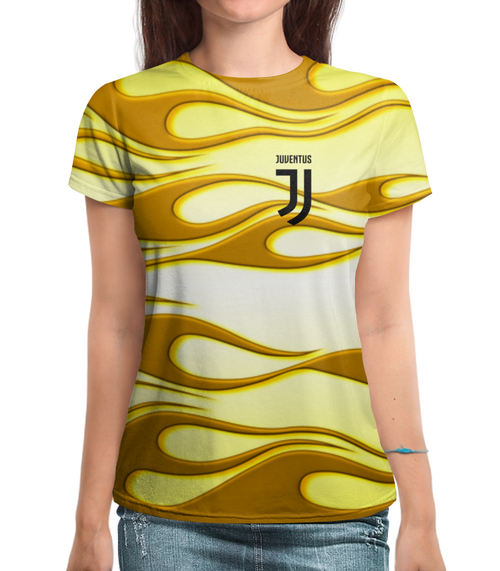 Заказать женскую футболку в Москве. Футболка с полной запечаткой (женская) Juventus от THE_NISE  - готовые дизайны и нанесение принтов.
