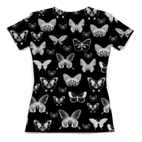 Заказать женскую футболку в Москве. Футболка с полной запечаткой (женская) Бабочки от weeert - готовые дизайны и нанесение принтов.