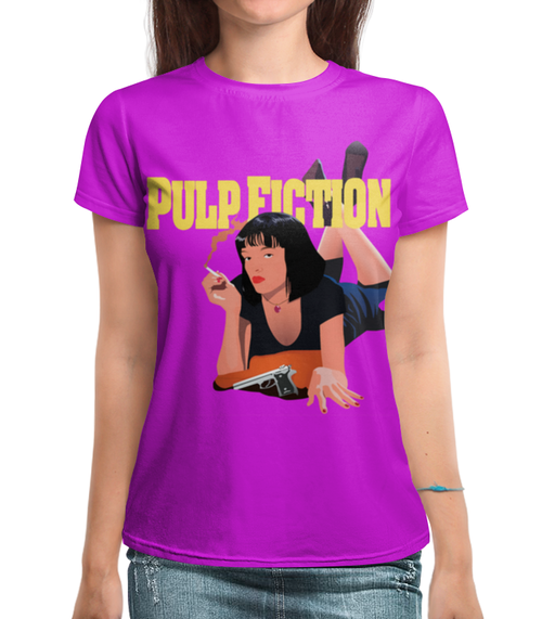 Заказать женскую футболку в Москве. Футболка с полной запечаткой (женская) Pulp Fiction (Mia) от balden - готовые дизайны и нанесение принтов.