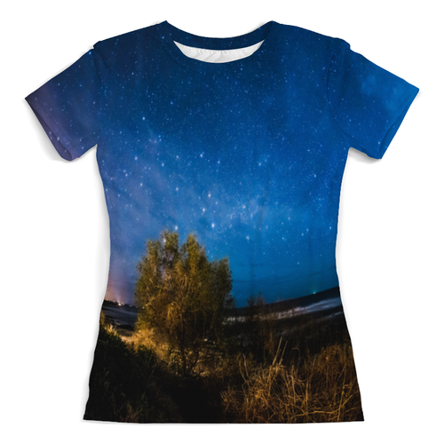 Заказать женскую футболку в Москве. Футболка с полной запечаткой (женская) Звездное небо от THE_NISE  - готовые дизайны и нанесение принтов.