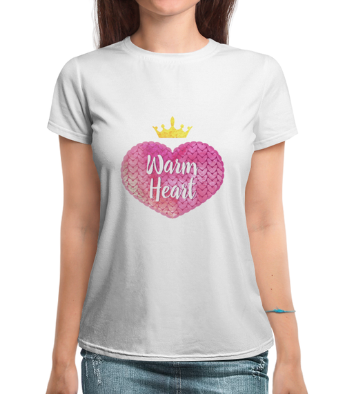 Заказать женскую футболку в Москве. Футболка с полной запечаткой (женская) Теплое сердце от Antaya - готовые дизайны и нанесение принтов.