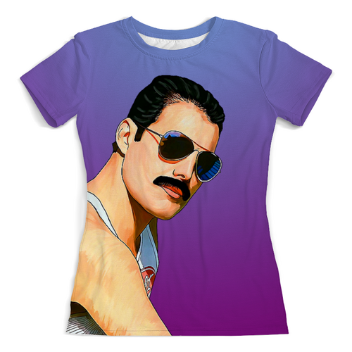 Заказать женскую футболку в Москве. Футболка с полной запечаткой (женская) Freddie Mercury_ от balden - готовые дизайны и нанесение принтов.