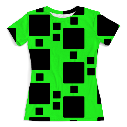 Заказать женскую футболку в Москве. Футболка с полной запечаткой (женская) Черные квадраты от THE_NISE  - готовые дизайны и нанесение принтов.