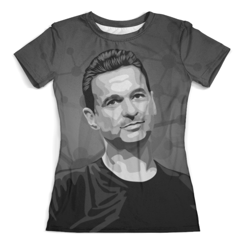 Заказать женскую футболку в Москве. Футболка с полной запечаткой (женская) Dave Gahan (Depeche Mode) от balden - готовые дизайны и нанесение принтов.