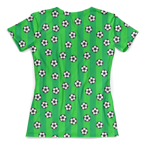 Заказать женскую футболку в Москве. Футболка с полной запечаткой (женская) Футбольные мячи от T-shirt print  - готовые дизайны и нанесение принтов.
