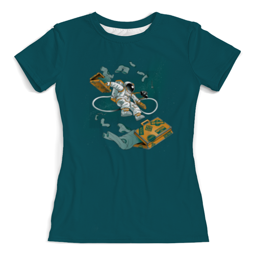 Заказать женскую футболку в Москве. Футболка с полной запечаткой (женская) Космический турист от ISliM - готовые дизайны и нанесение принтов.