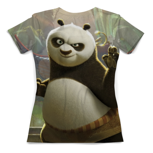 Заказать женскую футболку в Москве. Футболка с полной запечаткой (женская) Кунг-фу панда от skynatural - готовые дизайны и нанесение принтов.