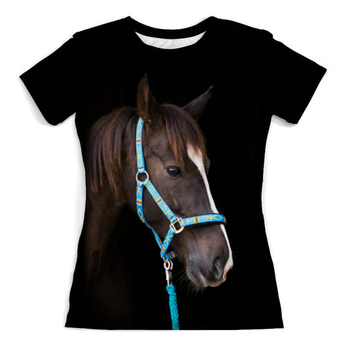 Заказать женскую футболку в Москве. Футболка с полной запечаткой (женская) Лошадь от weeert - готовые дизайны и нанесение принтов.
