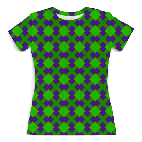 Заказать женскую футболку в Москве. Футболка с полной запечаткой (женская) Зеленая графика от THE_NISE  - готовые дизайны и нанесение принтов.