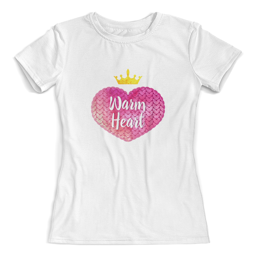 Заказать женскую футболку в Москве. Футболка с полной запечаткой (женская) Теплое сердце от Antaya - готовые дизайны и нанесение принтов.