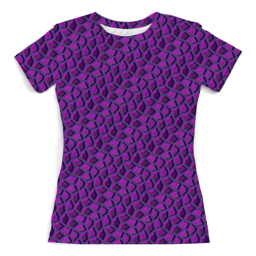 Заказать женскую футболку в Москве. Футболка с полной запечаткой (женская) Пурпурная мозаика от Soluvel  - готовые дизайны и нанесение принтов.