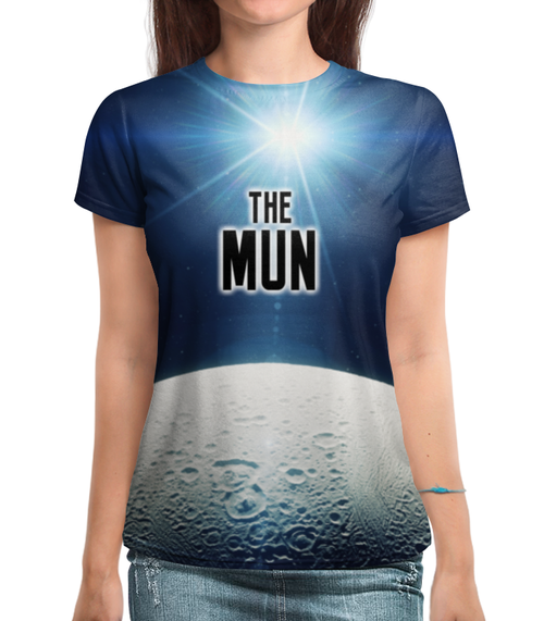 Заказать женскую футболку в Москве. Футболка с полной запечаткой (женская) The Mun (The Planet) от ISliM - готовые дизайны и нанесение принтов.