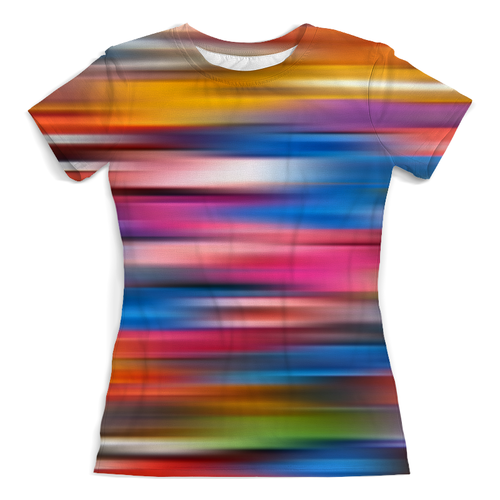 Заказать женскую футболку в Москве. Футболка с полной запечаткой (женская) Краски радуги от THE_NISE  - готовые дизайны и нанесение принтов.