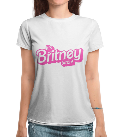 Заказать женскую футболку в Москве. Футболка с полной запечаткой (женская) Бритни Спирс It's Britney, bitch от gooz bye  - готовые дизайны и нанесение принтов.