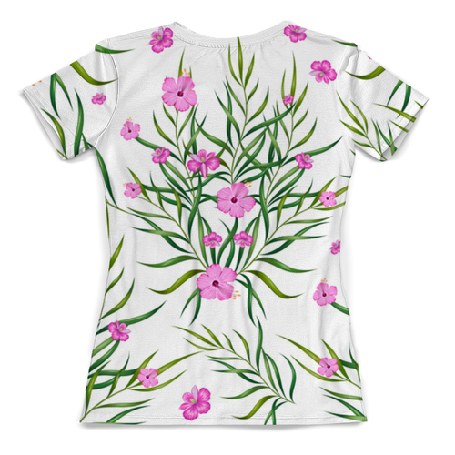 Заказать женскую футболку в Москве. Футболка с полной запечаткой (женская) Тропические цветы от THE_NISE  - готовые дизайны и нанесение принтов.