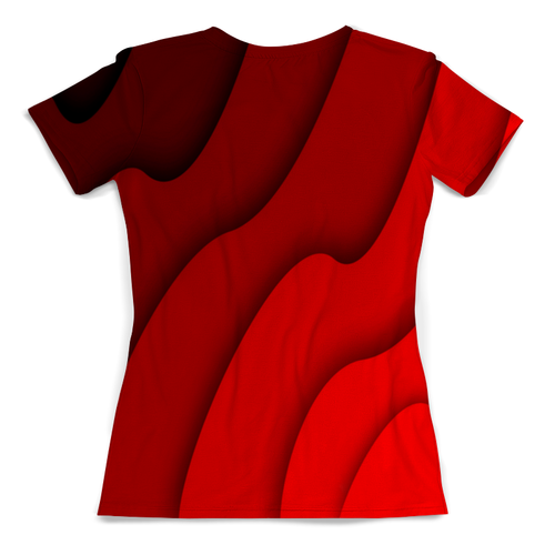 Заказать женскую футболку в Москве. Футболка с полной запечаткой (женская) Красные волны от THE_NISE  - готовые дизайны и нанесение принтов.
