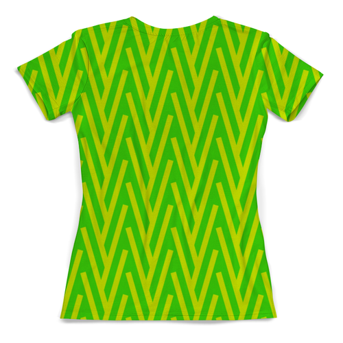 Заказать женскую футболку в Москве. Футболка с полной запечаткой (женская) Желто-зеленый узор от THE_NISE  - готовые дизайны и нанесение принтов.