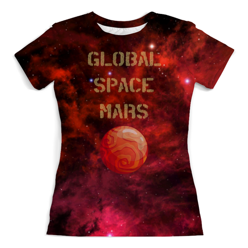 Заказать женскую футболку в Москве. Футболка с полной запечаткой (женская) Global Space Mаgic Mars (коллекция №1) от Global Space Magic  - готовые дизайны и нанесение принтов.
