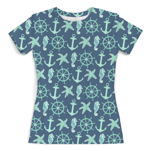 Заказать женскую футболку в Москве. Футболка с полной запечаткой (женская) океан от THE_NISE  - готовые дизайны и нанесение принтов.