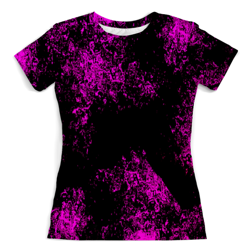 Заказать женскую футболку в Москве. Футболка с полной запечаткой (женская) Розовая краска от Fonzo - готовые дизайны и нанесение принтов.