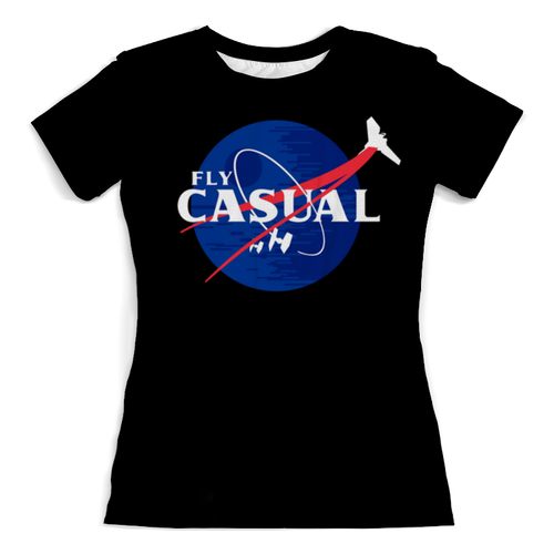 Заказать женскую футболку в Москве. Футболка с полной запечаткой (женская) Fly Casual от T-shirt print  - готовые дизайны и нанесение принтов.