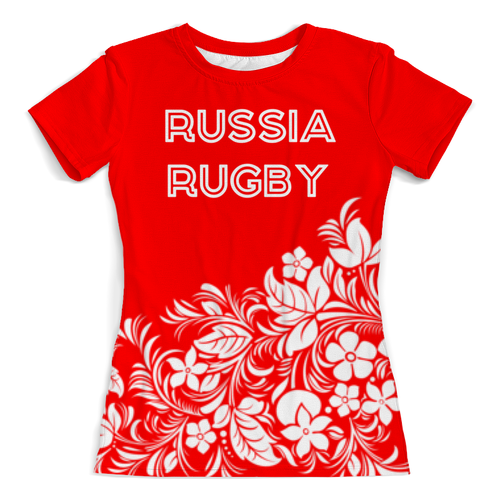 Заказать женскую футболку в Москве. Футболка с полной запечаткой (женская) Russia Rugby  от rugby - готовые дизайны и нанесение принтов.
