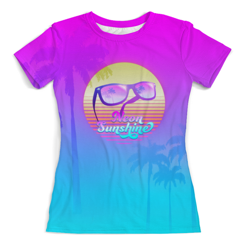 Заказать женскую футболку в Москве. Футболка с полной запечаткой (женская) Neon Sunshine от ganzgunner@mail.ru - готовые дизайны и нанесение принтов.