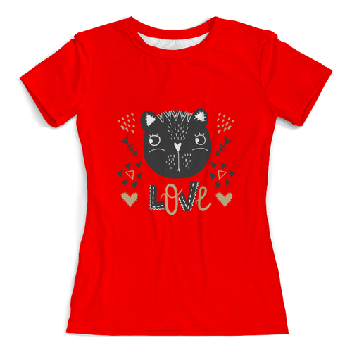 Заказать женскую футболку в Москве. Футболка с полной запечаткой (женская) кошка от THE_NISE  - готовые дизайны и нанесение принтов.