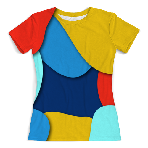 Заказать женскую футболку в Москве. Футболка с полной запечаткой (женская) Разноцветная абстракция от BeliySlon - готовые дизайны и нанесение принтов.