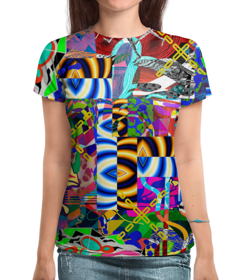 Заказать женскую футболку в Москве. Футболка с полной запечаткой (женская) Авторский стиль от mimiart  - готовые дизайны и нанесение принтов.
