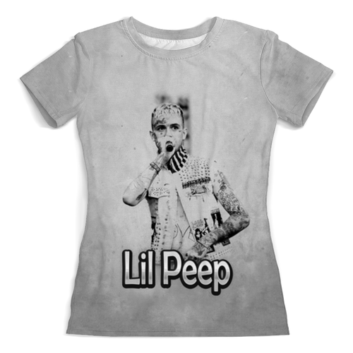 Заказать женскую футболку в Москве. Футболка с полной запечаткой (женская) Lil Peep  от weeert - готовые дизайны и нанесение принтов.