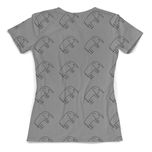 Заказать женскую футболку в Москве. Футболка с полной запечаткой (женская) Черный слон от Vadim Koval - готовые дизайны и нанесение принтов.