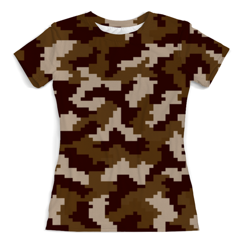 Заказать женскую футболку в Москве. Футболка с полной запечаткой (женская) Brown Pixel от THE_NISE  - готовые дизайны и нанесение принтов.