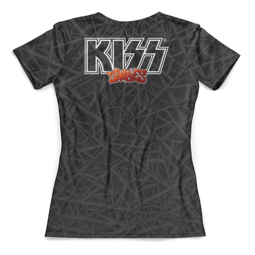 Заказать женскую футболку в Москве. Футболка с полной запечаткой (женская) KISS Zombies от balden - готовые дизайны и нанесение принтов.