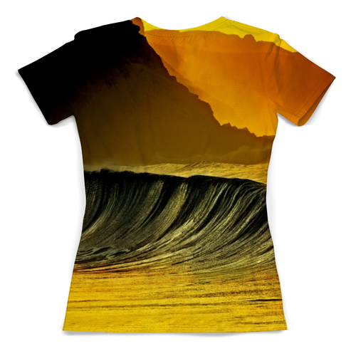 Заказать женскую футболку в Москве. Футболка с полной запечаткой (женская) Волны моря от THE_NISE  - готовые дизайны и нанесение принтов.