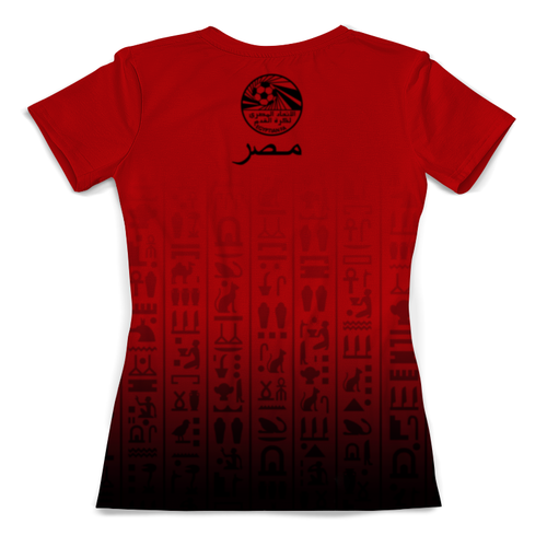 Заказать женскую футболку в Москве. Футболка с полной запечаткой (женская) Сборная Египта от geekbox - готовые дизайны и нанесение принтов.