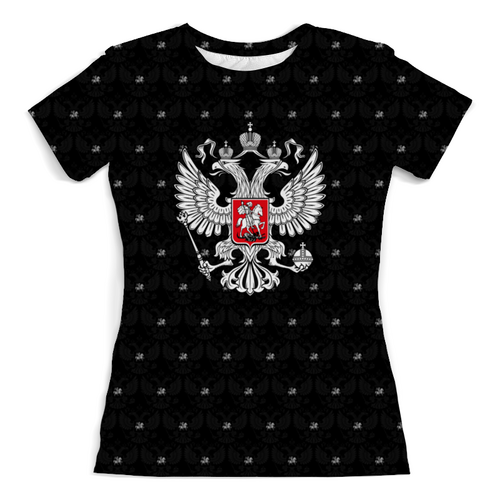 Заказать женскую футболку в Москве. Футболка с полной запечаткой (женская)  Герб России от THE_NISE  - готовые дизайны и нанесение принтов.